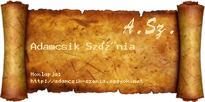 Adamcsik Szénia névjegykártya